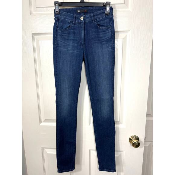 3x1 NYC Premium Denim High Rise Skinny Leg Denim Jean Dark Blue Capsule Designer - Picture 1 of 8